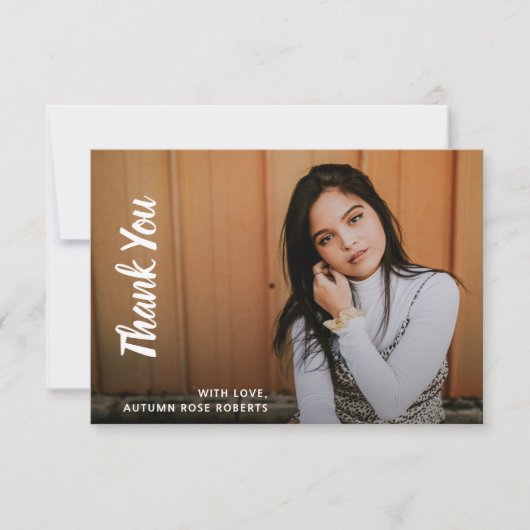 Simple Photo Modern Afstuderen Bedankkaart (Voorkant)