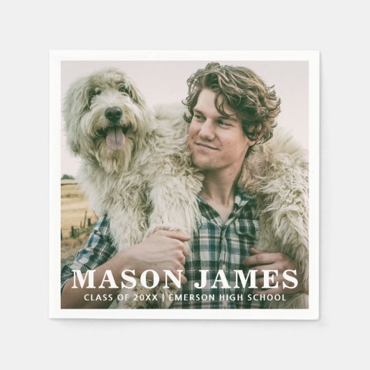 Simple Photo Modern Afstuderen Servet (Voorkant)