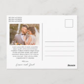 Simple Photo Modern Wedding Thank You Briefkaart (Achterkant)