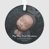 Simple photo moderne bébé Mon premier Noël (dos)