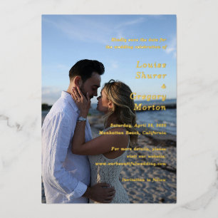 Simple Photo Moderne Faire-Part de Mariage