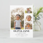 Simple photo moderne Invitation d'anniversaire (Debout devant)