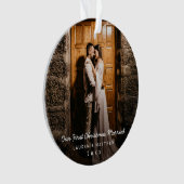 Simple photo moderne Notre premier Noël marié (devant)