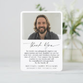 Simple Photo Personalized Message Funeral Bedankkaart (Staand voorkant)
