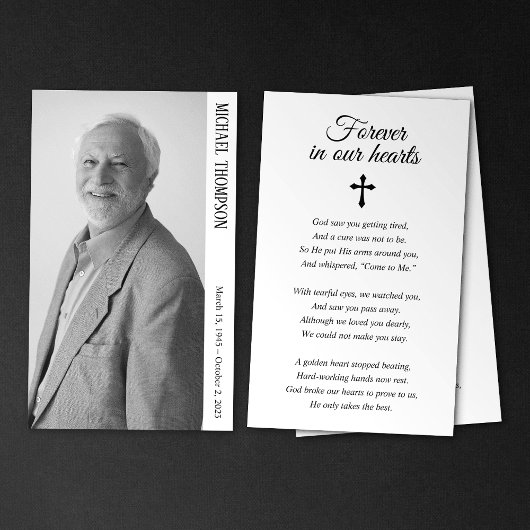 Simple photo pour toujours dans nos coeurs Carte M