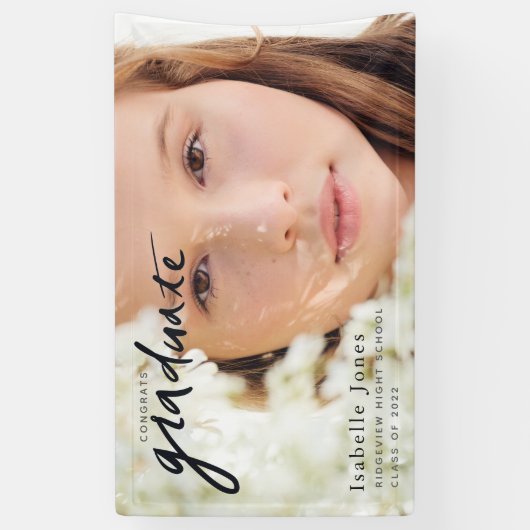 Simple Photo Script-Afstuderen Spandoek (Verticaal)