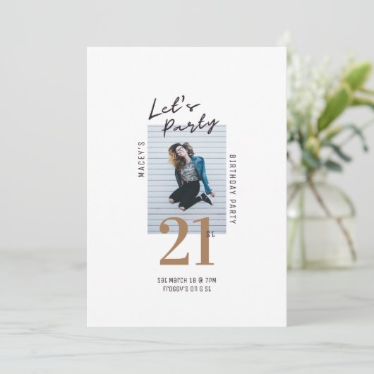 Simple Photo simple Invitation de fête d'anniversa (Debout devant)
