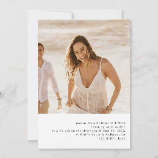 Simple Photo Thème Bridal Shower Invitation (Devant)