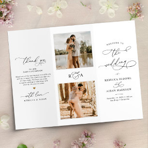 Simple Photo Tri-Fold Mariage Ceremony Programme
