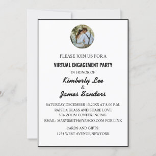 Simple Photo Virtual Engagement Party Invitation