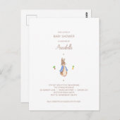 Simple Pierre le lapin Baby shower Invitation budg (Devant / Derrière)