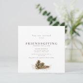 Simple Pine Cone Friendsgiving ii Invitation (Debout devant)