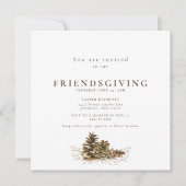 Simple Pine Cone Friendsgiving ii Invitation Kaart (Voorkant)