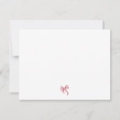 Simple Pink Bow Coquette Personalized Notitiekaartje (Achterkant)