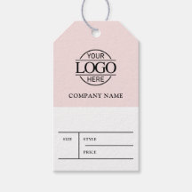 Simple Pink Business Logo Clothing Price Hang Tag