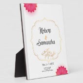 Simple Pink Flower Minimalist wedding plaque Fotoplaat (Zijkant)