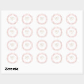 Simple Pink Gingham Baby Shower Sticker (Vel)