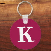 Simple Pink Letter Monogram Sleutelhanger (Voorkant)