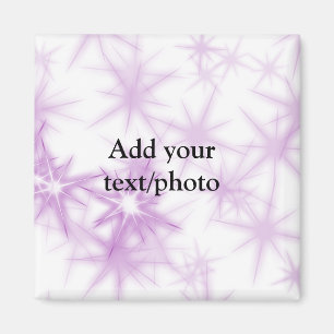 Simple pink purple glitter sparkle add name text t magneet