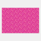 Simple Pink Red Hearts Inpakpapier Vel (Voorkant 2)