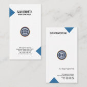 Simple Plain Blue Arrow-tabs importeren exporteren Visitekaartje (Voorkant / Achterkant)