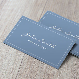 Simple Plain Blue Pharmacist Visitekaartje