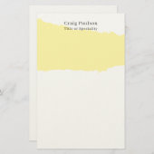 Simple Plain Cream Black White Minimalist Modern Briefpapier (Voorkant / Achterkant)