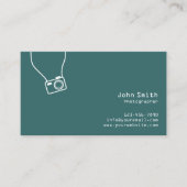 Simple Plain Green Photographer Visitekaartje (Voorkant)