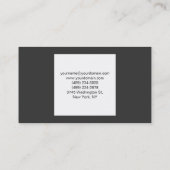 Simple Plain Grey White Square Visitekaartje (Achterkant)