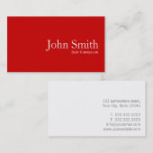 Simple Plain Red Debt Counselor Visitekaartje (Voorkant / Achterkant)