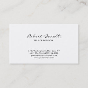 Simple Plain Script Calligraphy Visitekaartje
