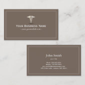 Simple Plain Silver Medical Symbol Visitekaartje (Voorkant / Achterkant)