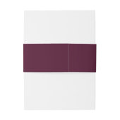 Simple Plain Solid Burgundy Wedding Uitnodigingen Wikkel (Achterkant Voorbeeld)