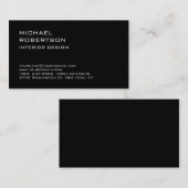 Simple Plain Trendy Black Designer Visitekaartje (Voorkant / Achterkant)