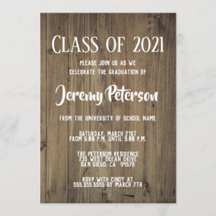 Simple Planes en bois foncé Graduation Invitation