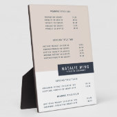 Simple | Plaque d'affichage des prix et des servic (Côté)