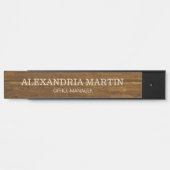 Simple plaque de bois marron de base Nom Fonction (Devant)