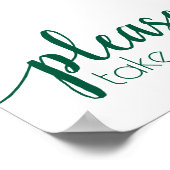 Simple Please Take One | Hunter Green Any Event Poster (Hoek)