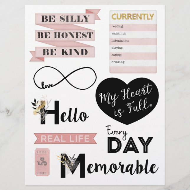 "Simple Pleasures" Word Art Set 02 (Voorkant)