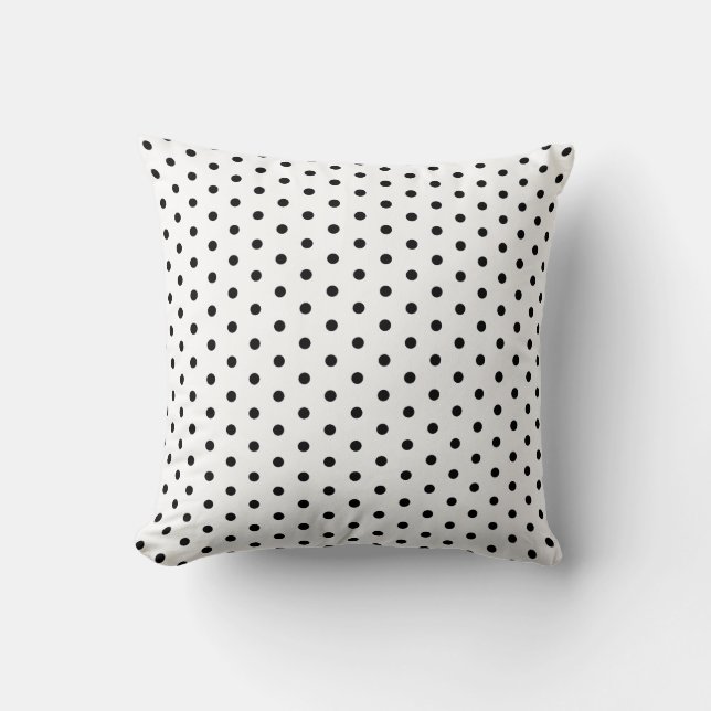 Simple Polka Dot Black en White Pattern Kussen (Voorkant)
