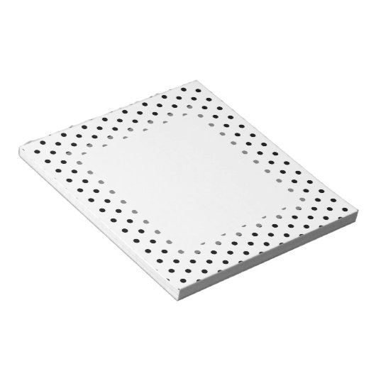 Simple Polka Dot Black en White Pattern Notitieblok (Schuin)