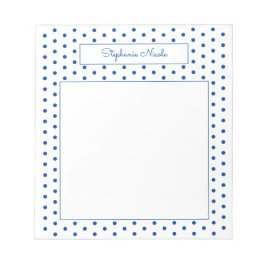 Simple Polka Dot Blue op maat van de dunne rand Notitieblok