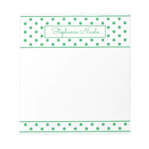 Simple Polka Dot Green, aangepast Notitieblok