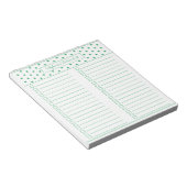 Simple Polka Dot Green Two Column To Do Checklist Notitieblok (Schuin)