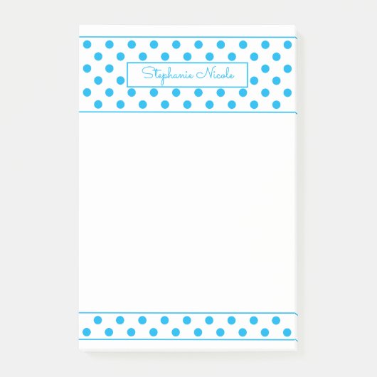 Simple Polka Dot Sky Blue op maat Post-it® Notes (Voorkant)