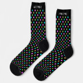 Simple Polka Dots Pattern Personalized Black Sokken (Links)