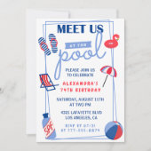 Simple Pool Party 74e anniversaire invitations (Devant)