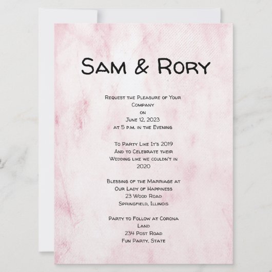Simple Post Covid Mariage Celebration Invitation M (Devant)