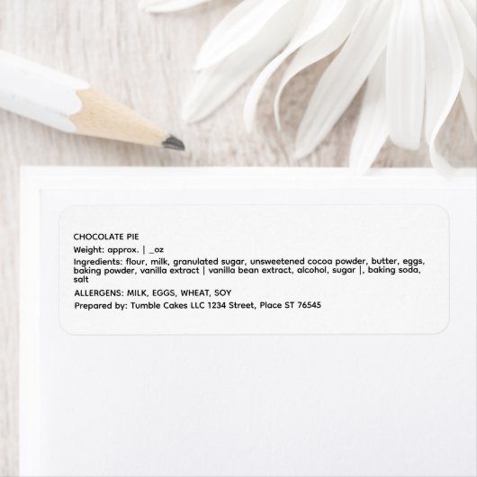 Simple préparé par les Étiquettes alimentaires (En situation)