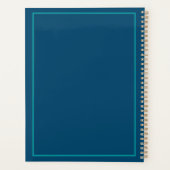 Simple Preppy Navy Turquoise et crème Monogramme (Dos)